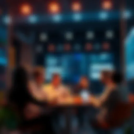 A group of people engaging in conversation and sharing ideas in an online forum setting