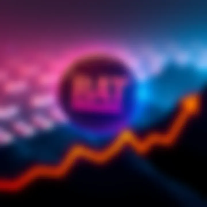 A visual representation of the Basic Attention Token logo with a downward trendline, symbolizing its decline in popularity and rewards.