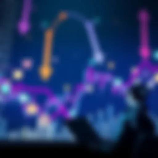 A visual representation of various Altcoins declining in value with downward arrows and a worried investor looking at charts.