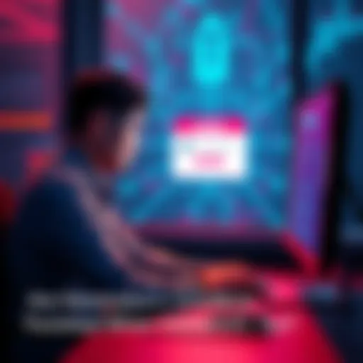 A person sitting at a computer, looking frustrated as their screen shows a failed validator notification in a blockchain network, symbolizing the impact of validator penalties on nominators.