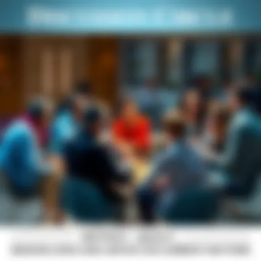 A group of diverse people sitting in a circle, exchanging opinions and ideas in a friendly discussion.