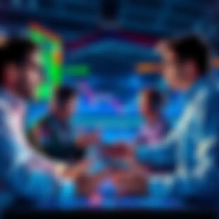 Traders sharing insights on a digital platform focusing on technical analysis and strategies for cryptocurrency trading.