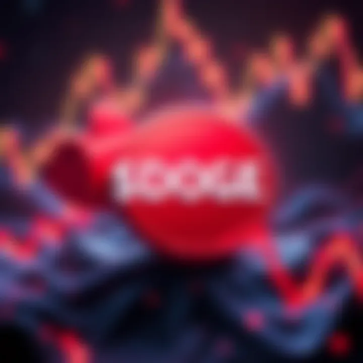 $DOGE logo with a downward trend graph and a red color scheme, highlighting significant losses in the cryptocurrency market.