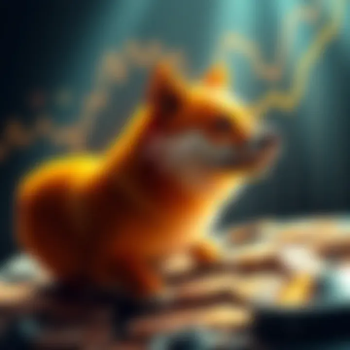 A graphical representation of DOGE's potential value growth by 2026, featuring upward trending lines and a stylized Dogecoin logo.