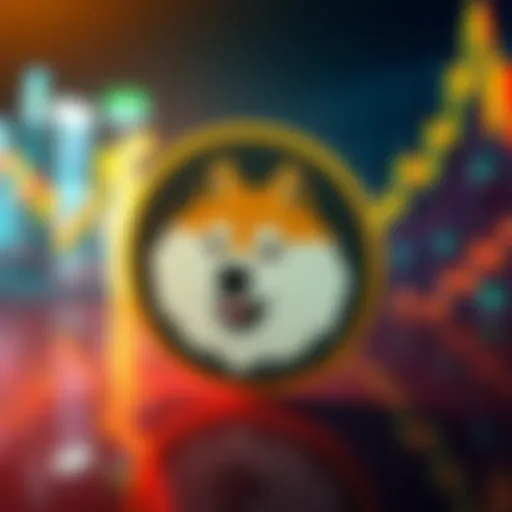 Dogecoin logo on a backdrop representing a stable market, indicating potential for future growth