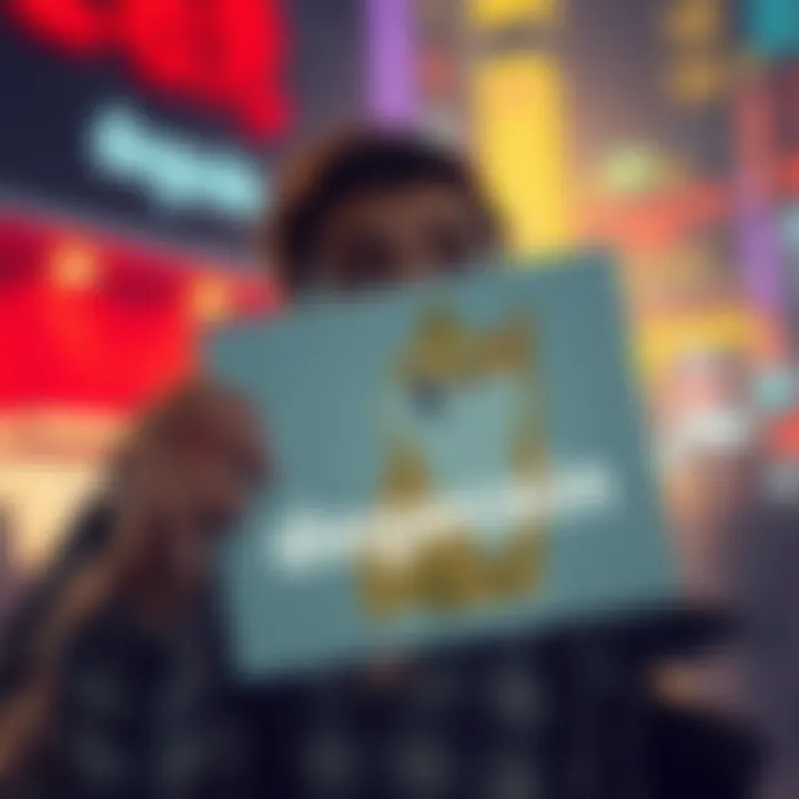 Individual showing a Dogecoin sign while looking thoughtful, reflecting on financial decisions and community support.