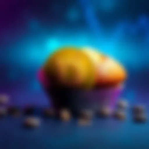 A Dogecoin logo alongside an image of a muffin, symbolizing change in the community