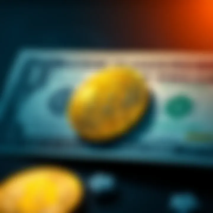 A one dollar bill with a Bitcoin symbol overlay, representing small investments in cryptocurrency.