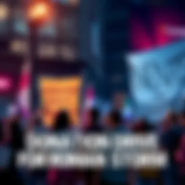 A group of people raising funds for Roman Storm's legal defense, holding banners and signs about privacy and crypto development.