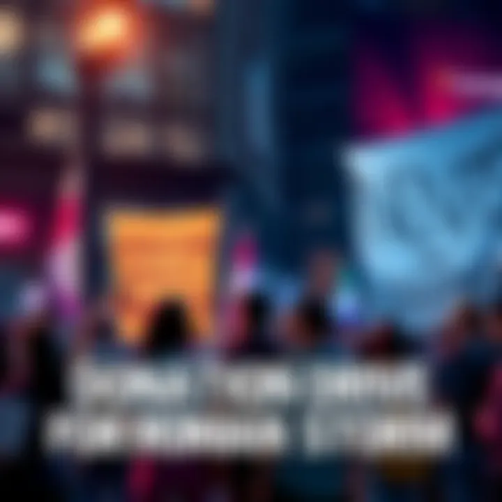 A group of people raising funds for Roman Storm's legal defense, holding banners and signs about privacy and crypto development.
