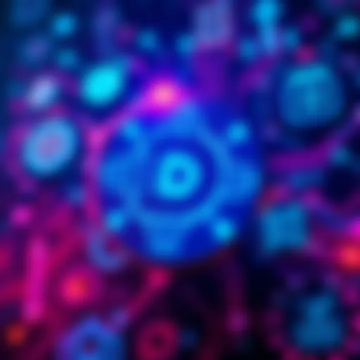 Visualization of DOT cryptocurrency symbol alongside technology graphics representing innovation and strong governance