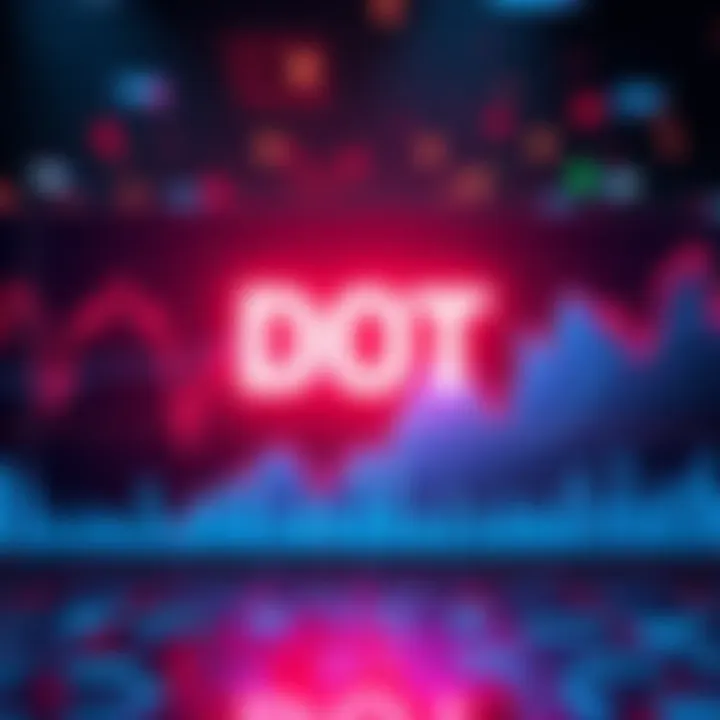A visual representation of the DOT cryptocurrency market with graphs showing a recent decline and predictions for future growth.