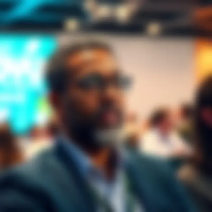 DOVU CEO Irfon Watkins speaks about tokenized assets and sustainability at a conference event