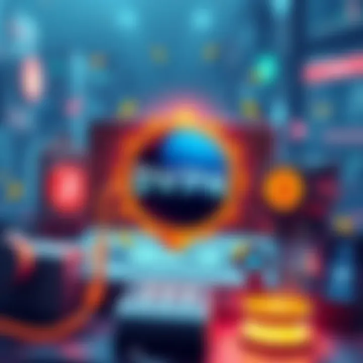 An illustration showing changes in DVPN's ticker symbol with visual elements representing the VPN service, showcasing user-friendly features within a digital layout.