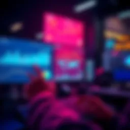 A person reviewing financial platforms to earn interest on XRP, with graphs and charts on the screen