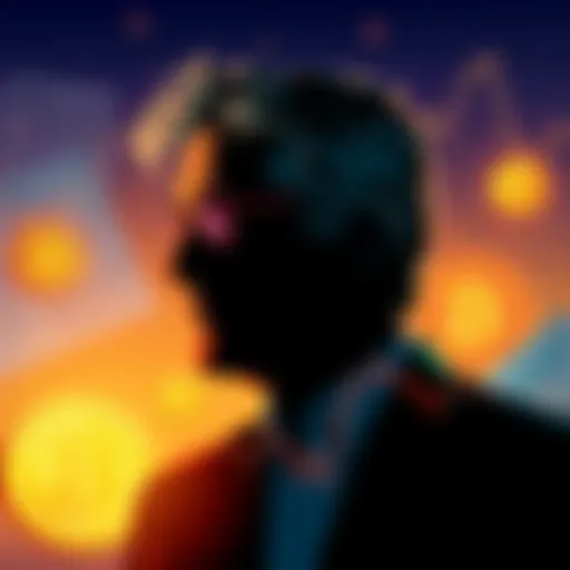Illustration showing a silhouette of Jeffrey Epstein with Bitcoin symbols and financial documents in the background, representing his influence on Bitcoin development.