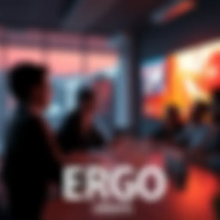 Members of the Ergo Team discussing project progress with community members at a meeting