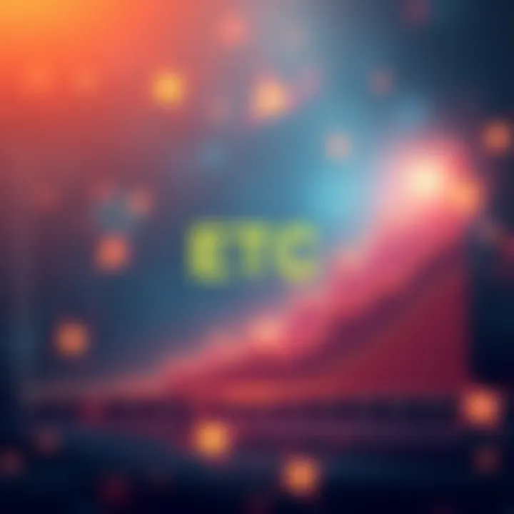 A graph showing the potential growth of ETC cryptocurrency with upward trends and market cap data.