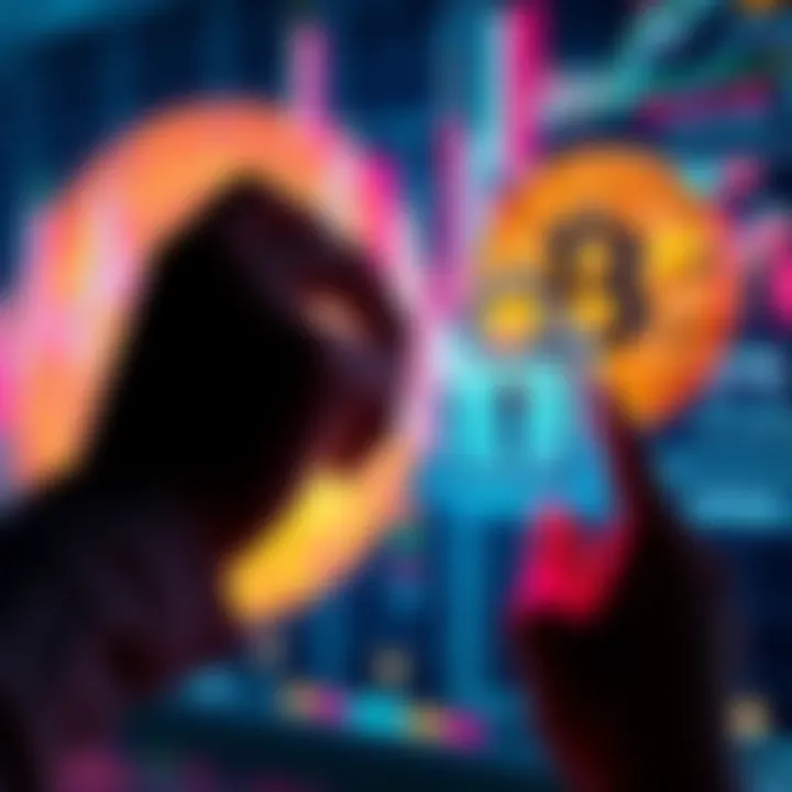 A person examining a digital lock representing private key security for ETF companies with Bitcoin in the background.