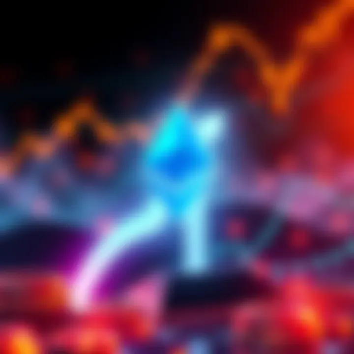 A graphic showing an Ethereum logo with a downward arrow, symbolizing the drop in ETH prices from $2800 to $2200.