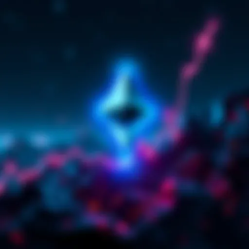 Ethereum logo with a rising graph, symbolizing its price surge past 4,000 dollars