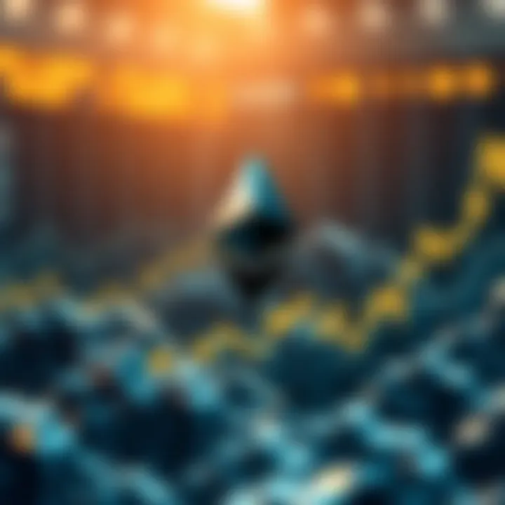 A bull market trend chart showing rising interest in cryptocurrency investment with Ethereum logo