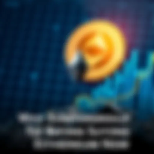 A graph showing the rising value of Ethereum with a digital currency symbol in the background