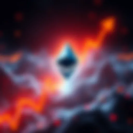 A graphic showing Ethereum logo with upward price trend, symbolizing potential rise to $3,000.