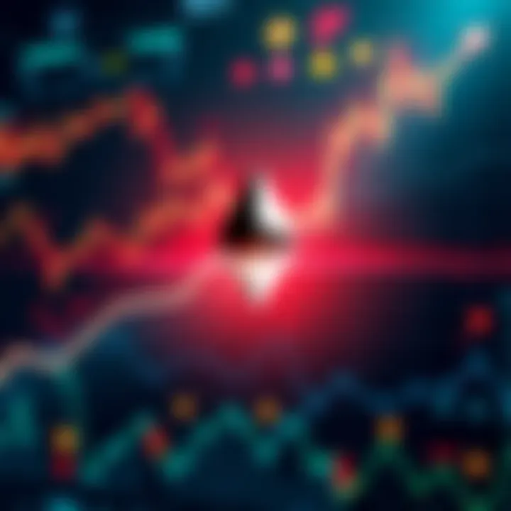 A graphic showing the upward trend of Ethereum's price with charts and symbols representing network upgrades and ETF speculation