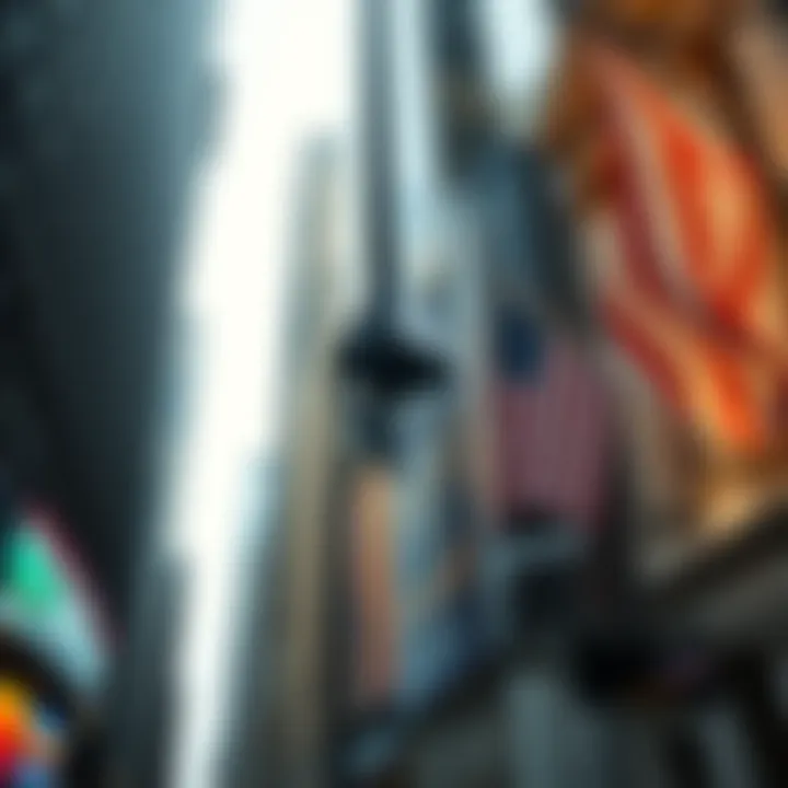 Ethereum symbol stands out against a Wall Street backdrop, symbolizing its rise in investment