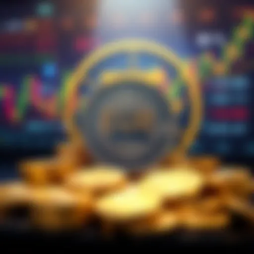 A graphic showing various EUR-backed stablecoins with a euro symbol and financial charts in the background