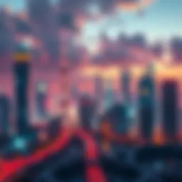 A vibrant city skyline showcasing futuristic buildings and technology, representing the thrilling developments in 2025.