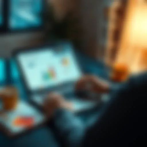 A person analyzing project proposals on a laptop, surrounded by notes and a coffee cup, symbolizing the search for real value in initiatives.