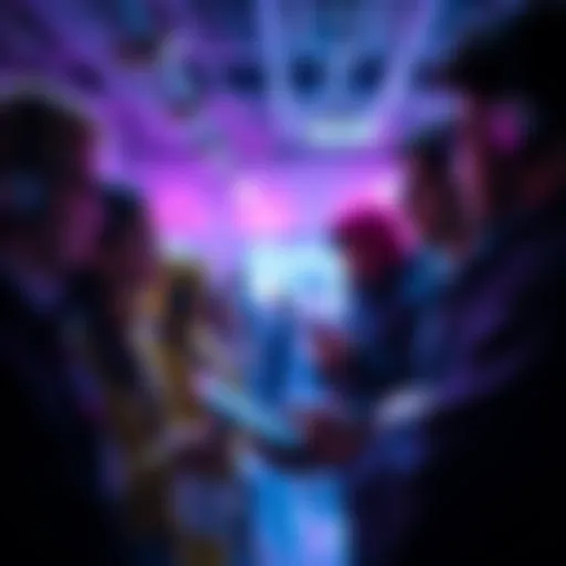 A group of participants waiting for results from the EY Techathon event, looking at their devices with anticipation.