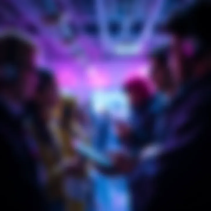 A group of participants waiting for results from the EY Techathon event, looking at their devices with anticipation.