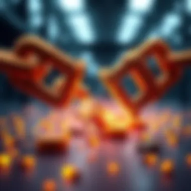 A visual representation of a broken blockchain chain symbolizing the failure of the WalMart and IBM partnership.