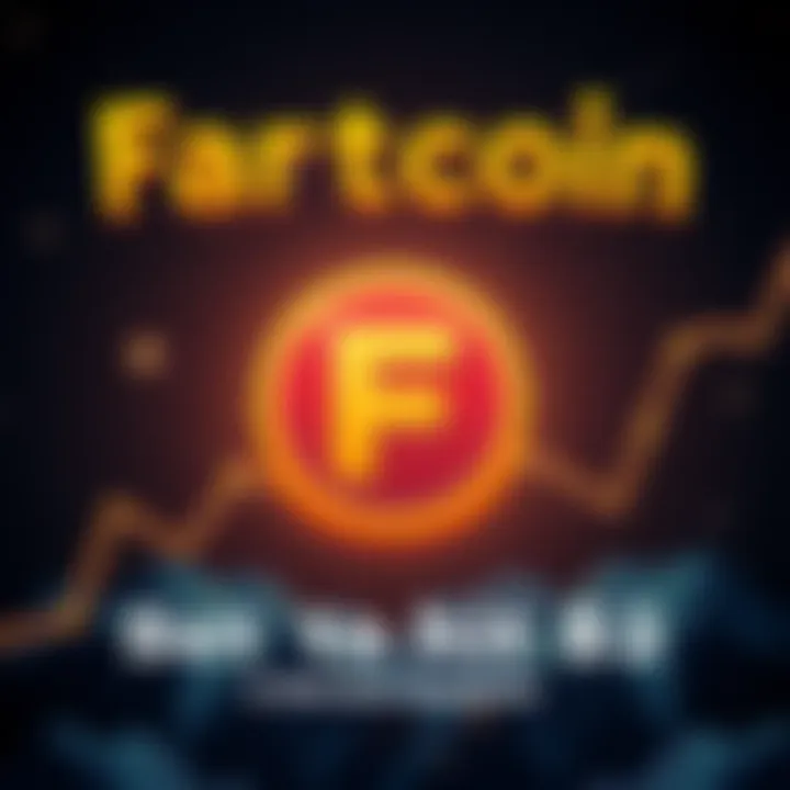 An illustration showing Fartcoin logo with a graph indicating rising prices, symbolizing its potential growth in the crypto market.