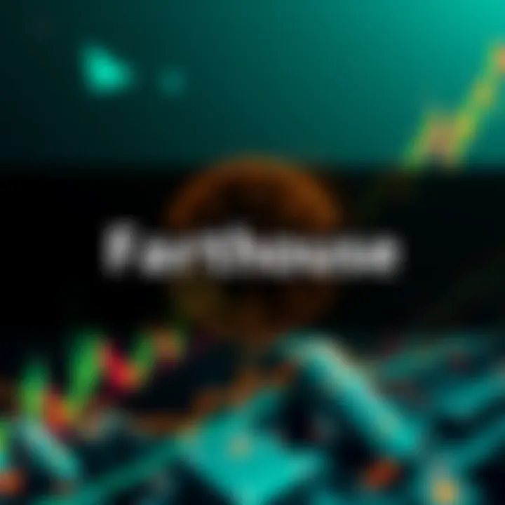 A graphic representation of the $Farthouse coin logo with a soaring market cap chart in the background, symbolizing growth in the cryptocurrency market.