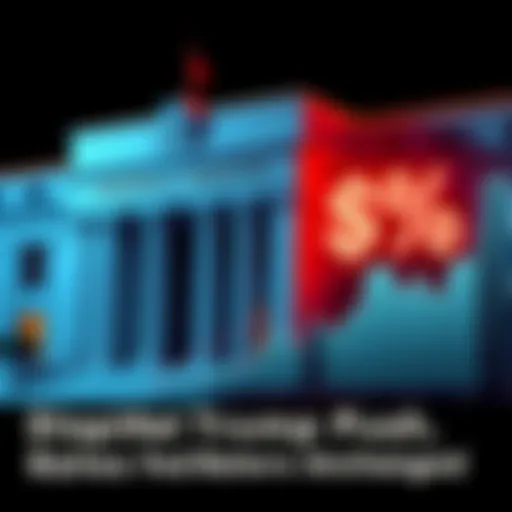 Federal Reserve logo next to a chart showing flat interest rates