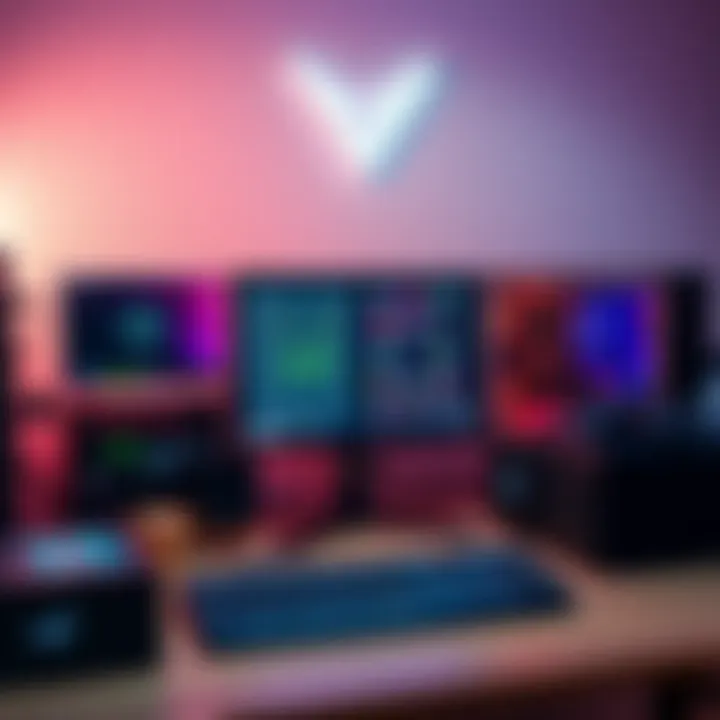 A beginner's computer setup for crypto mining with hardware and software displayed.