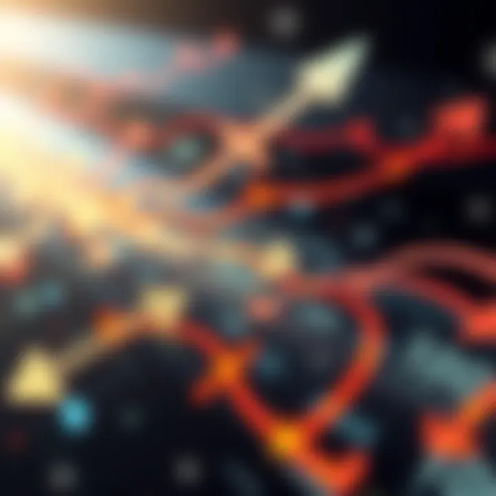 Flow of Money A graphic representation of cash flow with arrows showing movement of money between various sources and destinations.