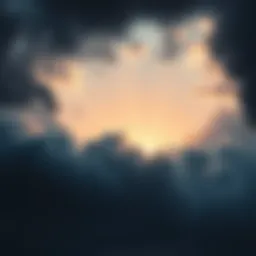 A sunrise breaking through dark clouds, symbolizing new beginnings and unexpected outcomes.