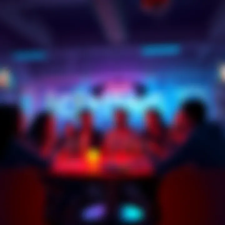 A group of friends discussing and celebrating their cryptocurrency holdings, showing excitement and camaraderie in a casual setting.