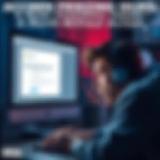 A frustrated person looking at their computer screen, showing a message about a frozen account, with support tickets open in the background.