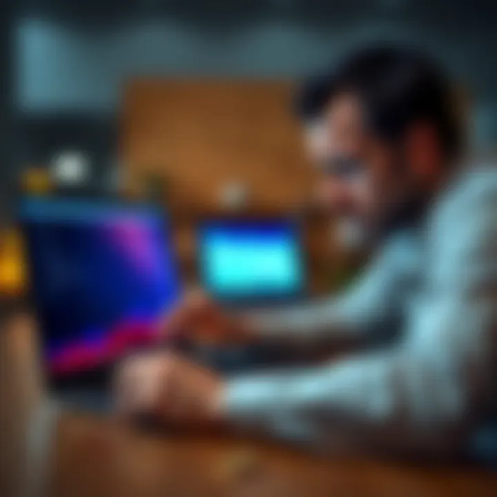 Frustrated Coinbase user A person looking stressed while trying to access their Coinbase account on a laptop, showing a locked screen