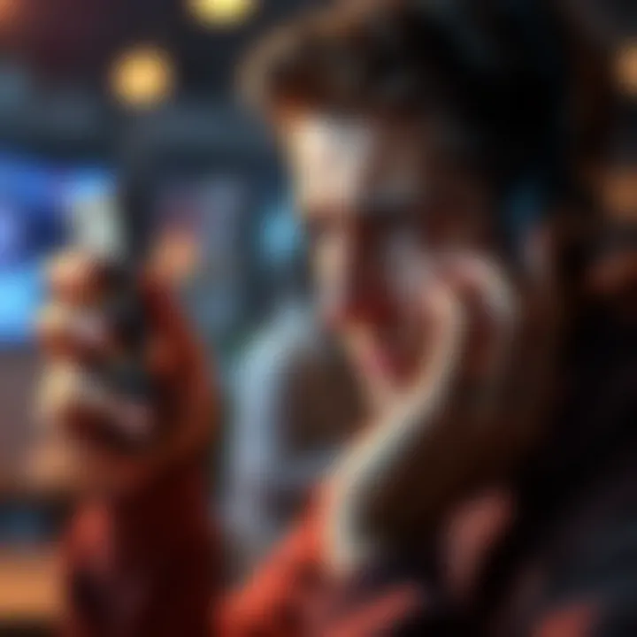 A person looking distressed while talking on the phone, expressing frustration with customer service.