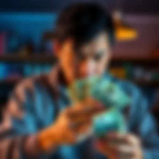 A person looking frustrated while checking their Honeygain account, showing a small cash balance and a long withdrawal wait time.
