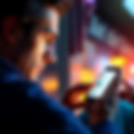 A person looking distressed while checking their phone with withdrawal issues on the screen