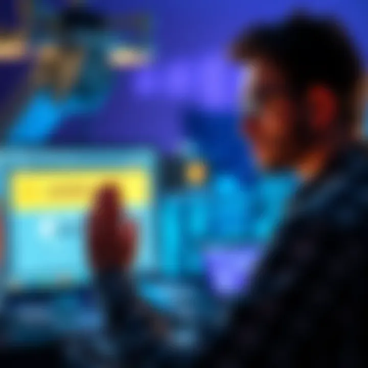 Frustrated person looking at a computer screen with a locked account message, indicating identity theft issues