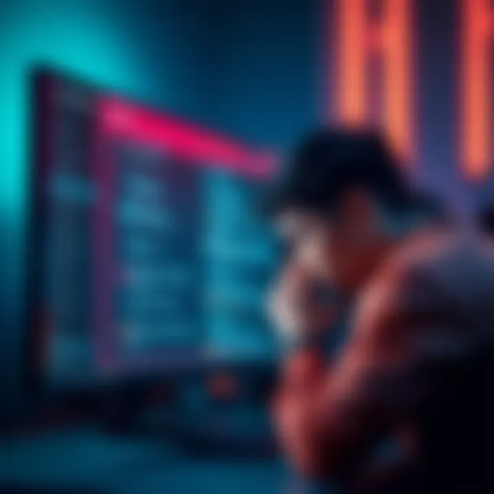 A person looking frustrated while trying to verify identity on a computer screen showing constant refreshes